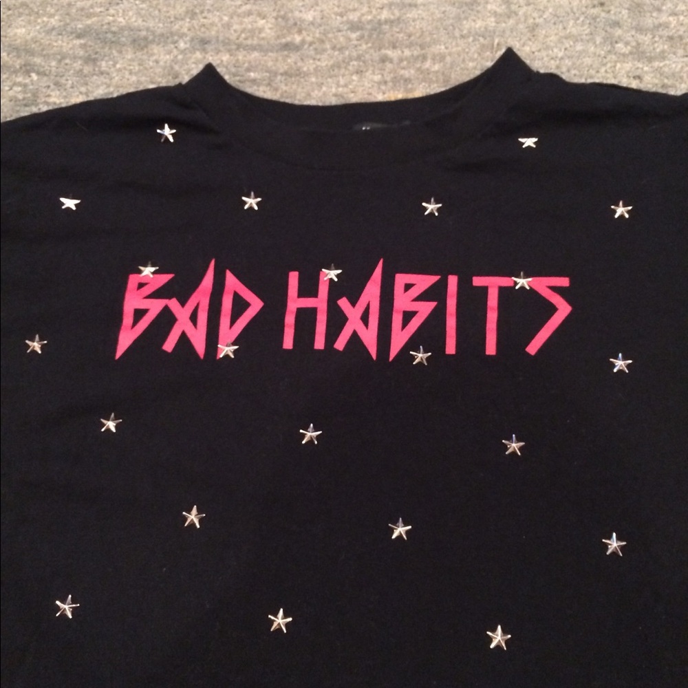 #T43 NWOT FOREVER 21 BAD HABITS TEE - Picture 5 of 8
